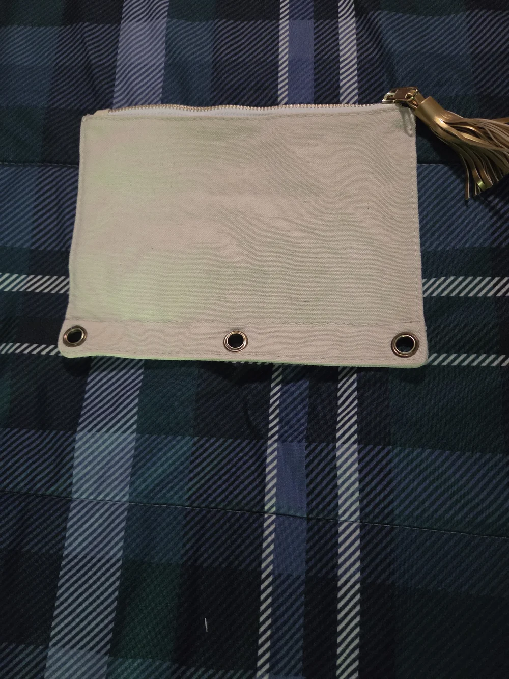 Striped Gold and Cream Pencil Case
